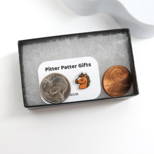Horse Stud Earrings, Hypoallergenic Titanium Posts, Equestrian Jewelry Gift