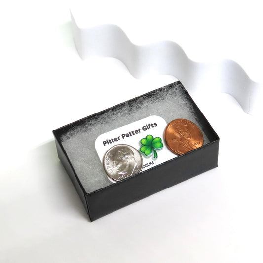 SHAMROCK Earrings, St Patricks Day, Green Clover Earring Studs with Your Choice of Posts