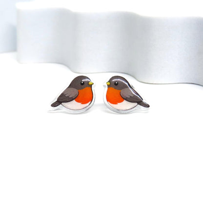 American Robin Earrings, Realistic Bird Earrings, Backyard Birds, Nature Earrings, Gift for Bird Watcher, Hypoallergenic Post Options