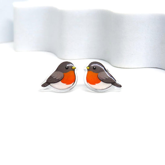 American Robin Earrings, Realistic Bird Earrings, Backyard Birds, Nature Earrings, Gift for Bird Watcher, Hypoallergenic Post Options