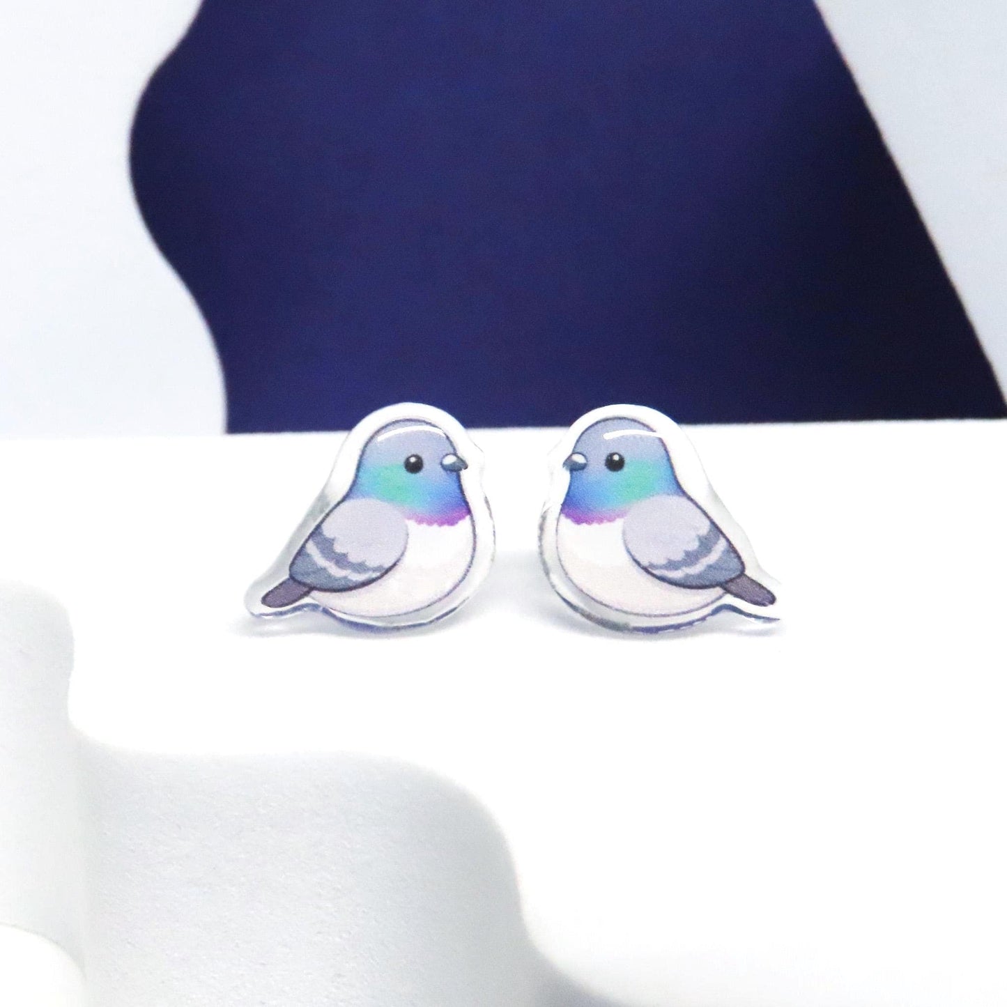 Pigeon Stud Earrings, Bird Earrings, Urban Bird Jewelry, City Wildlife NYC Love