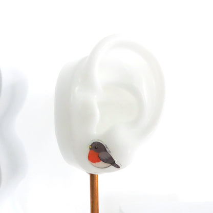 American Robin Earrings, Realistic Bird Earrings, Backyard Birds, Nature Earrings, Gift for Bird Watcher, Hypoallergenic Post Options