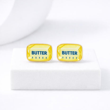 Butter Earrings, Quirky Food Earrings, Titanium Posts