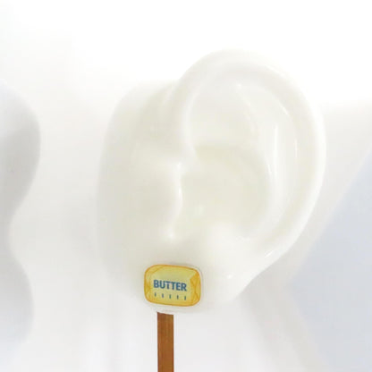 Butter Earrings, Quirky Food Earrings, Titanium Posts