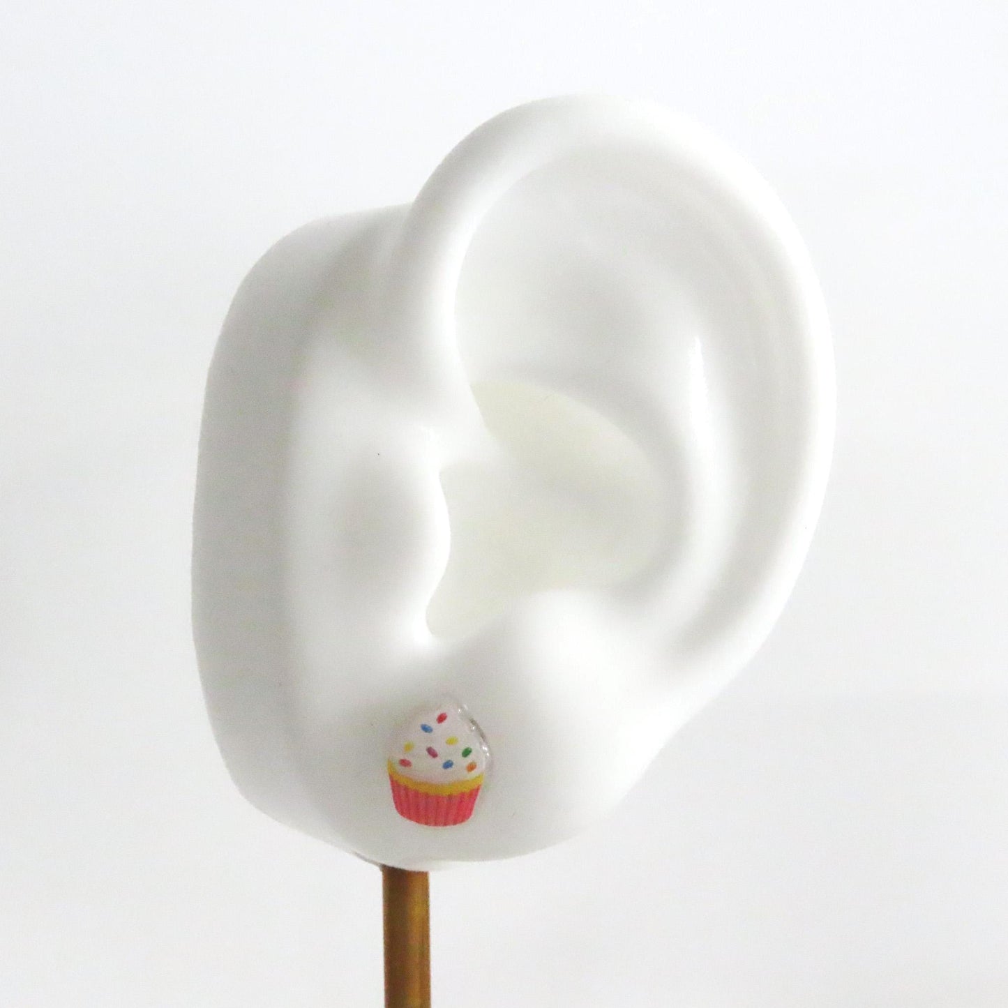Birthday Cupcake Earrings, Hypoallergenic Titanium Posts