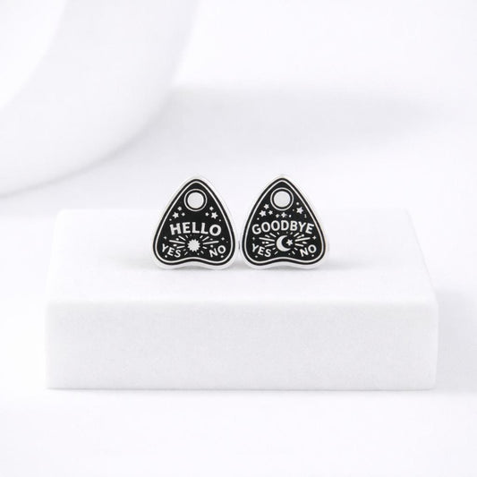 Planchette Earrings, Hypoallergenic Titanium Posts, Witchy Aesthetic, Quirky Earrings, Gothic Jewelry