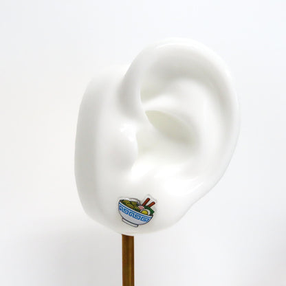 Ramen Noodle Earrings, Quirky Food Earrings, Titanium Posts for Sensitive Ears