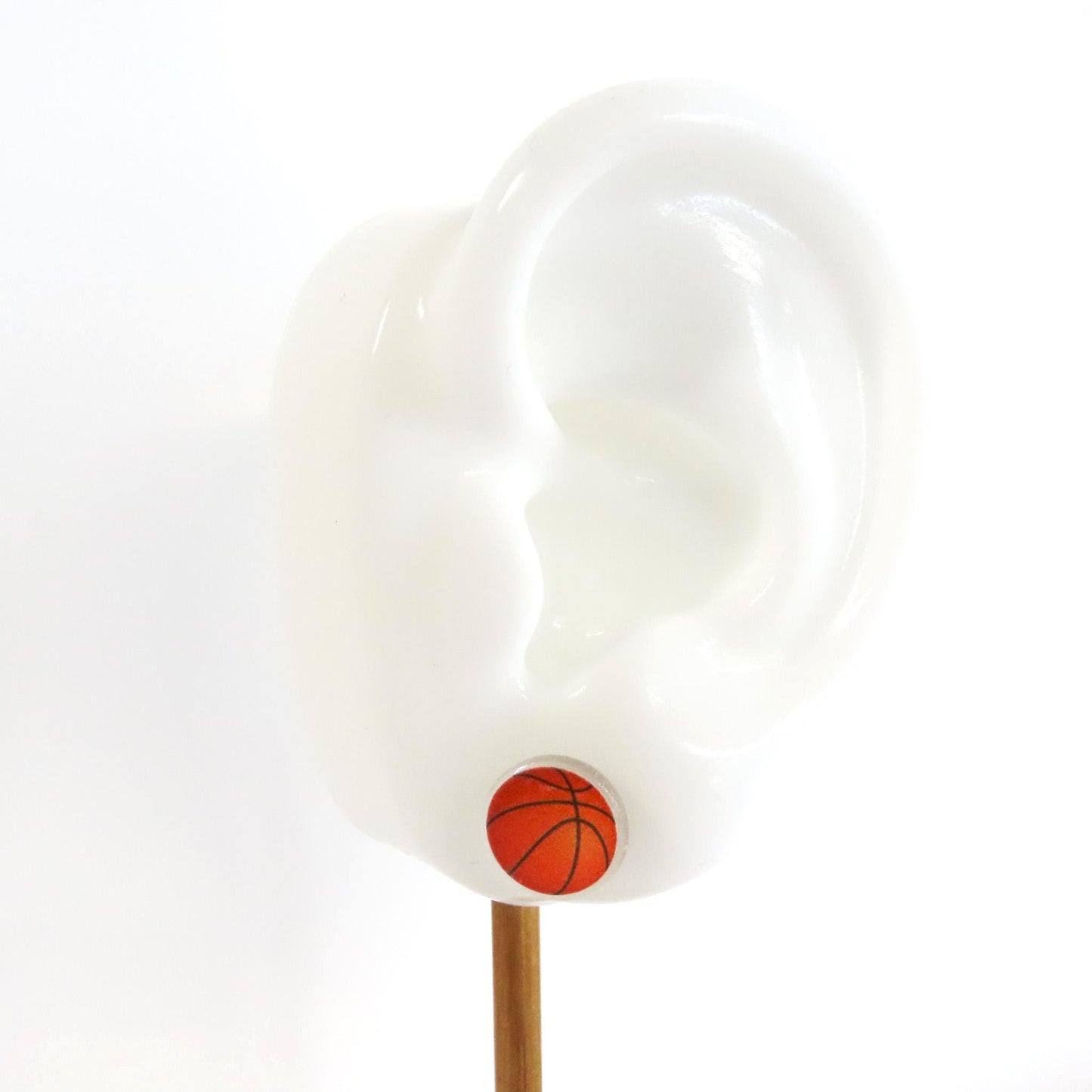 Basketball Earrings Studs, Titanium Posts, Sports Jewelry