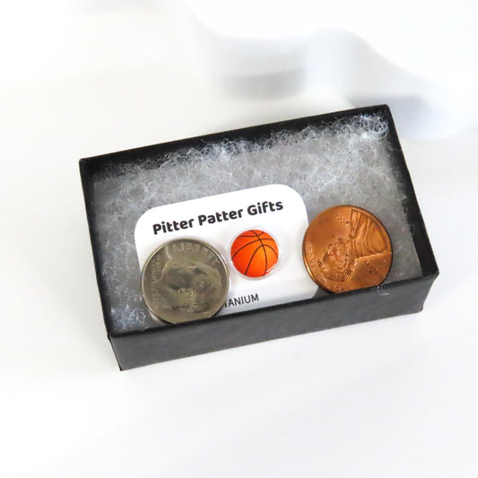 Basketball Earrings Studs, Titanium Posts, Sports Jewelry