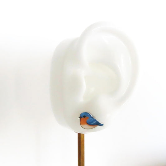 Bluebird Earrings · Eastern Bluebird Studs · Bird Lover Gift · Cute Bird Jewelry · Hypoallergenic and Nickel Free
