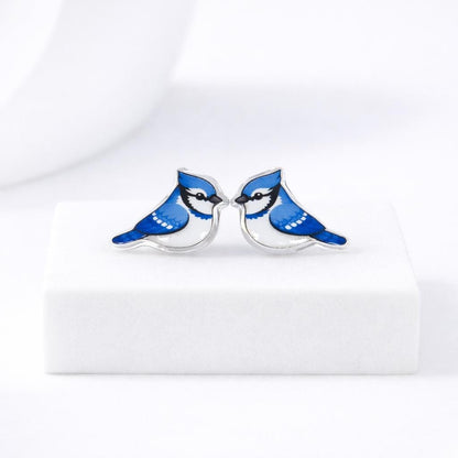 BLUE JAY Earrings · Birding Birder Gift, Bird Jewelry, Titanium Posts