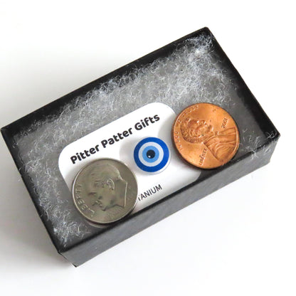 Evil Eye Earrings, Acrylic Studs, Titanium Posts for Sensitive Ears
