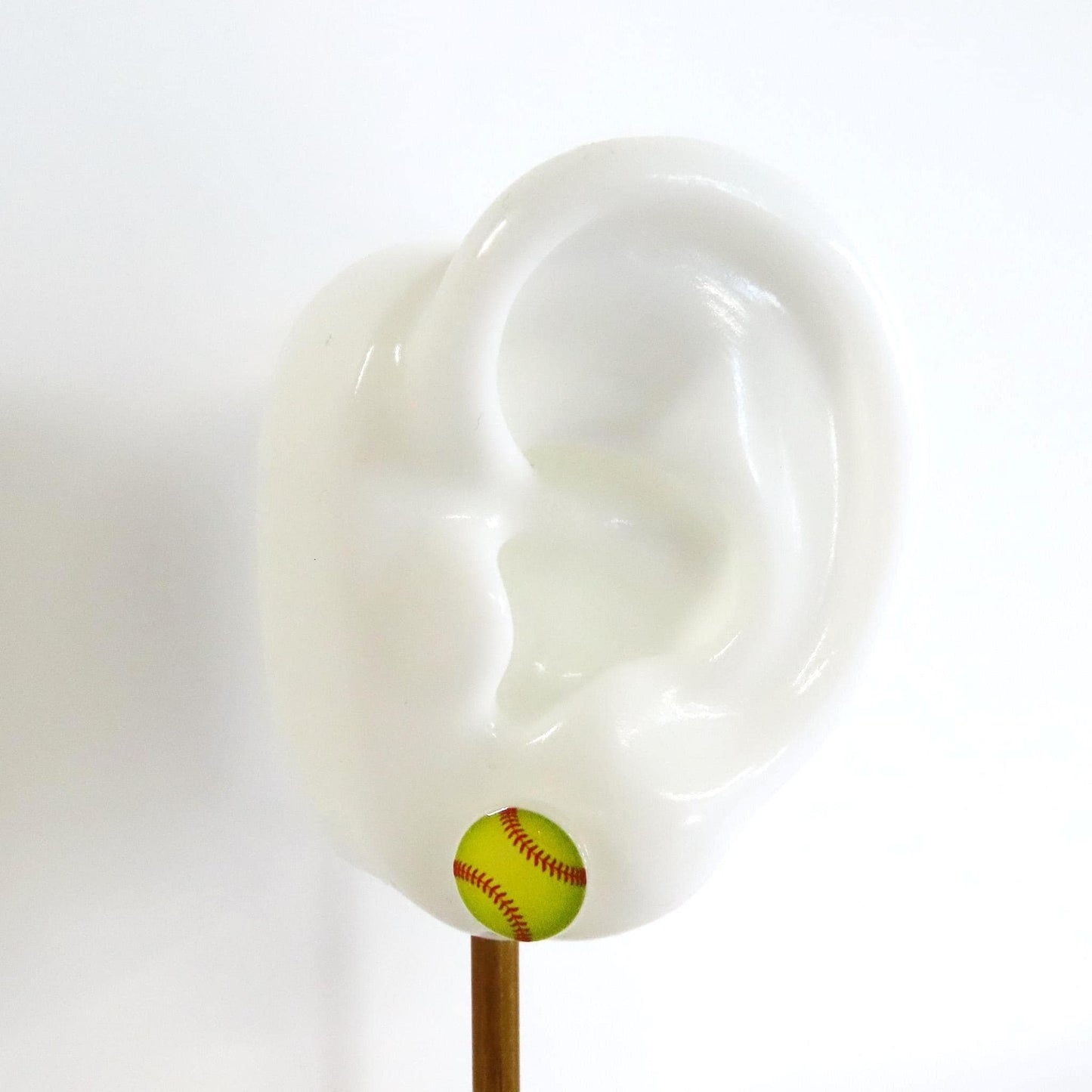 Softball Stud Earrings, Hypoallergenic Titanium Posts