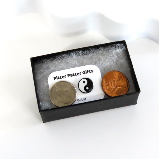 Yin Yang Earrings, Acrylic Studs, Hypoallergenic Titanium Posts