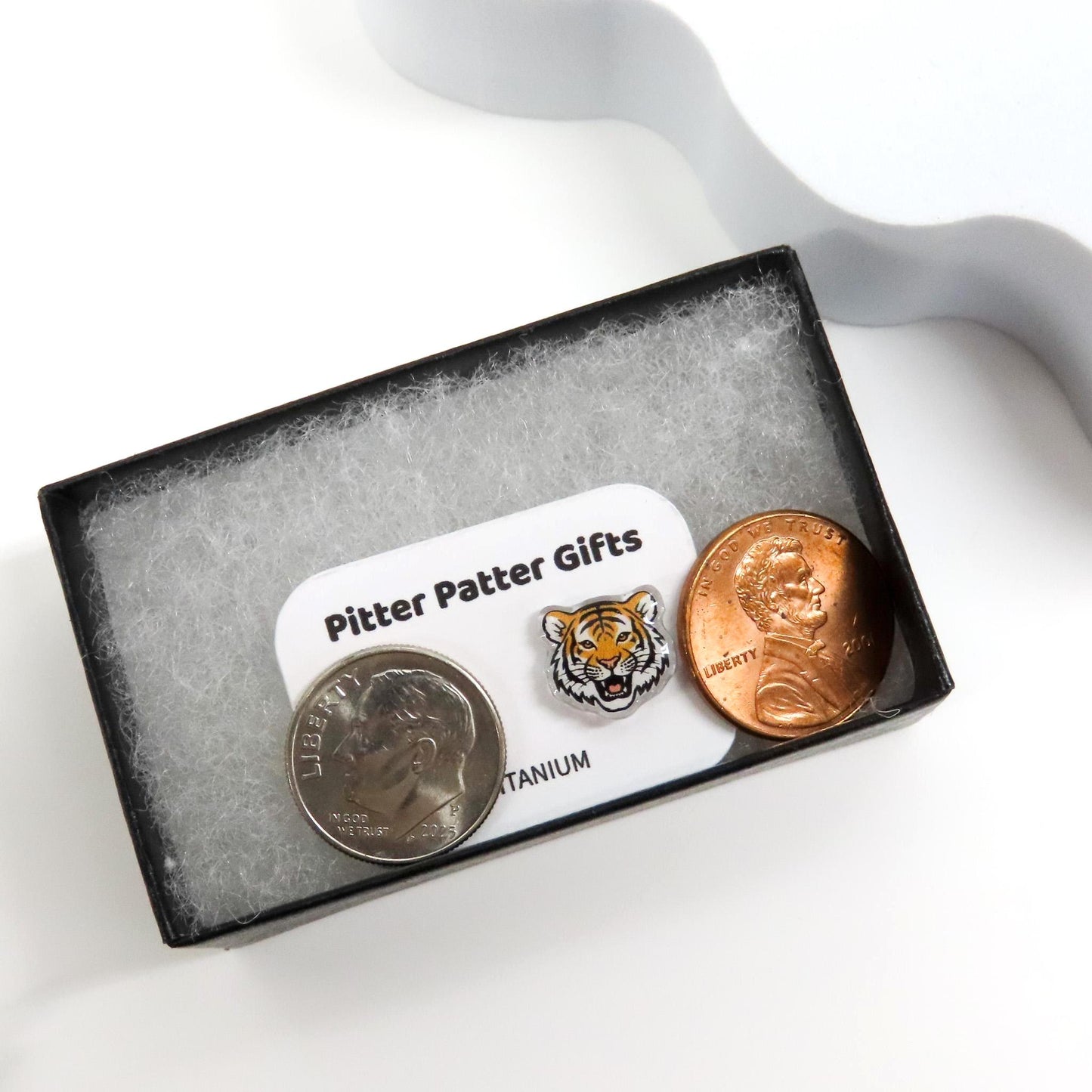 Tiger Earrings, Team Mascot, Game Day Sports Earrings, Hypoallergenic Posts